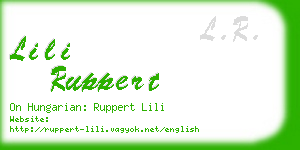 lili ruppert business card